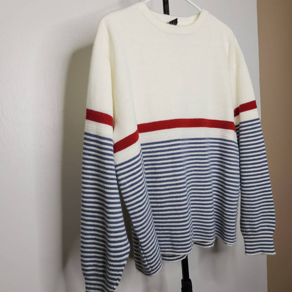Vintage Dunlop Sweater Grunge Cobain Flowy Multicolor Stripe Crewneck VTG - Picture 3 of 5
